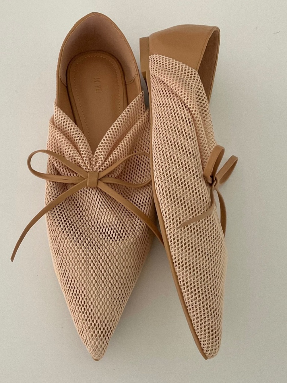 JW PEI Women's Reilly Fishnet Ballerina Flats in Apricot Size 9 LIKE NEW